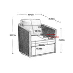 Fauteuil pivotant avec détails en rotin
