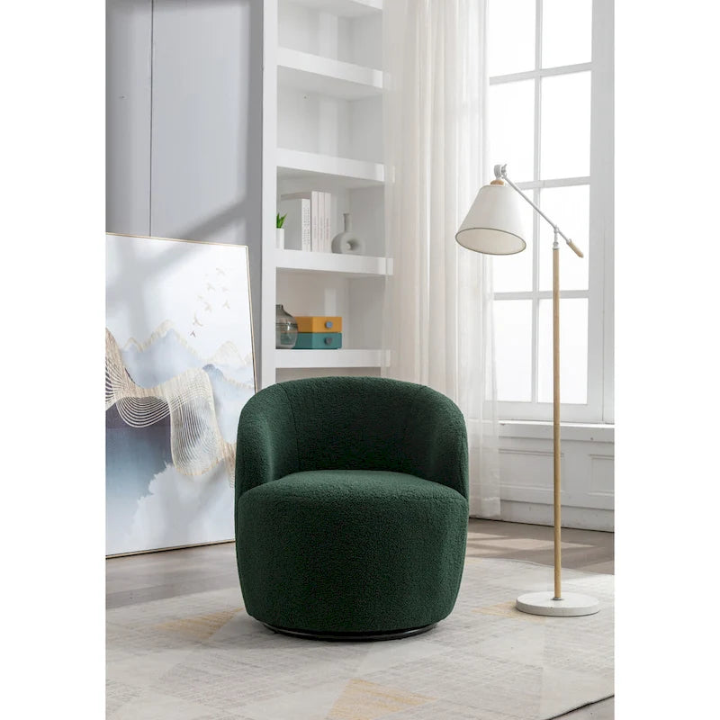 Fauteuil pivotant en tissu chenille