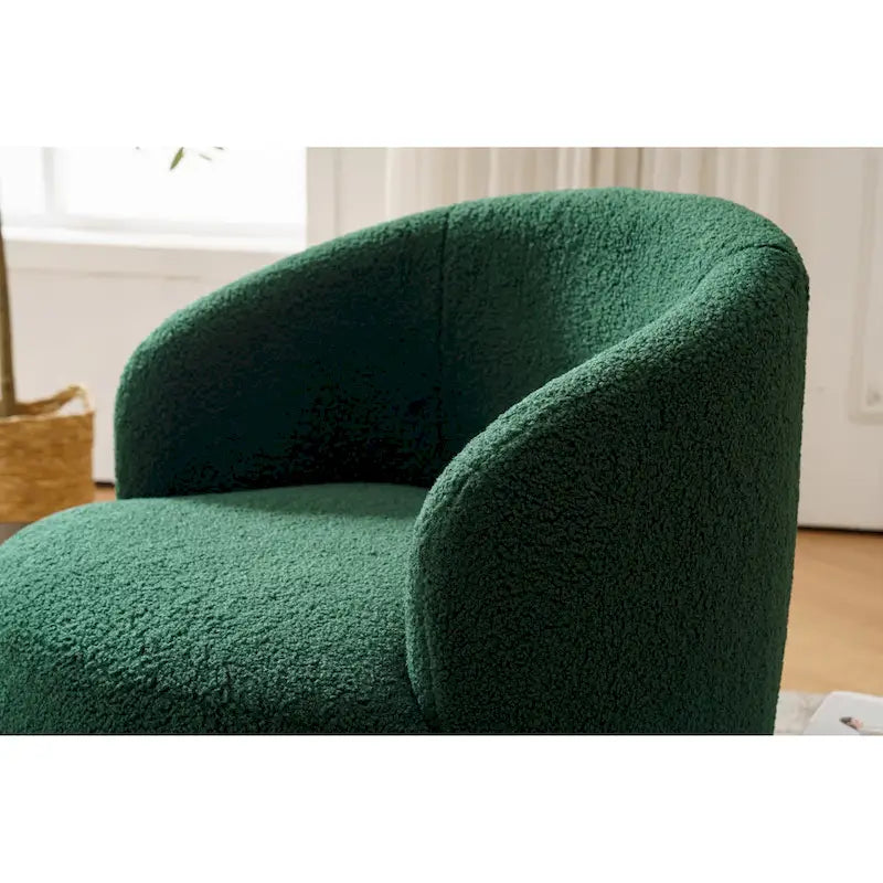 Fauteuil pivotant en tissu chenille