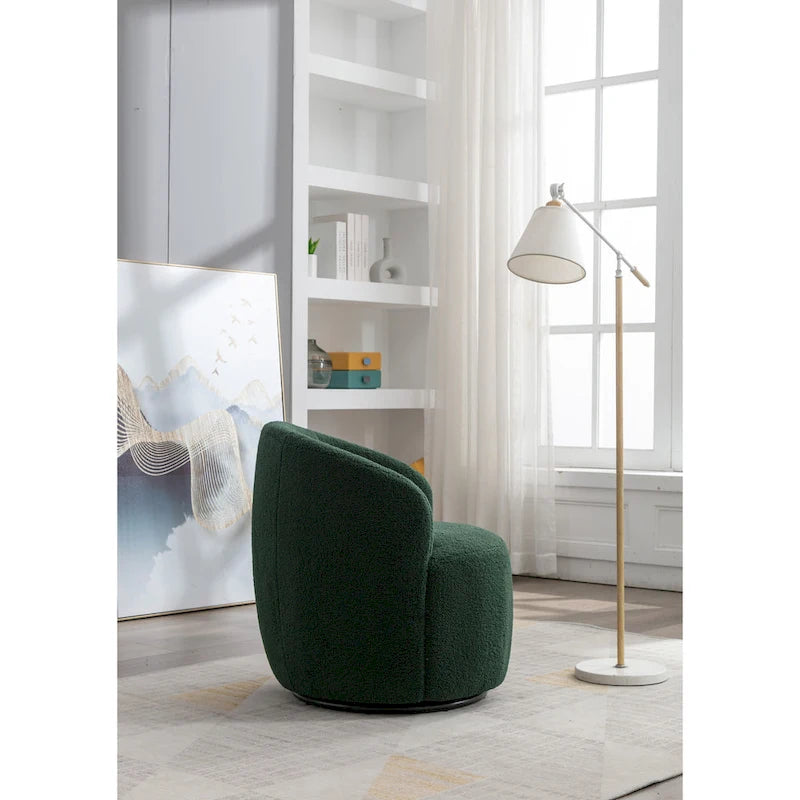 Fauteuil pivotant en tissu chenille