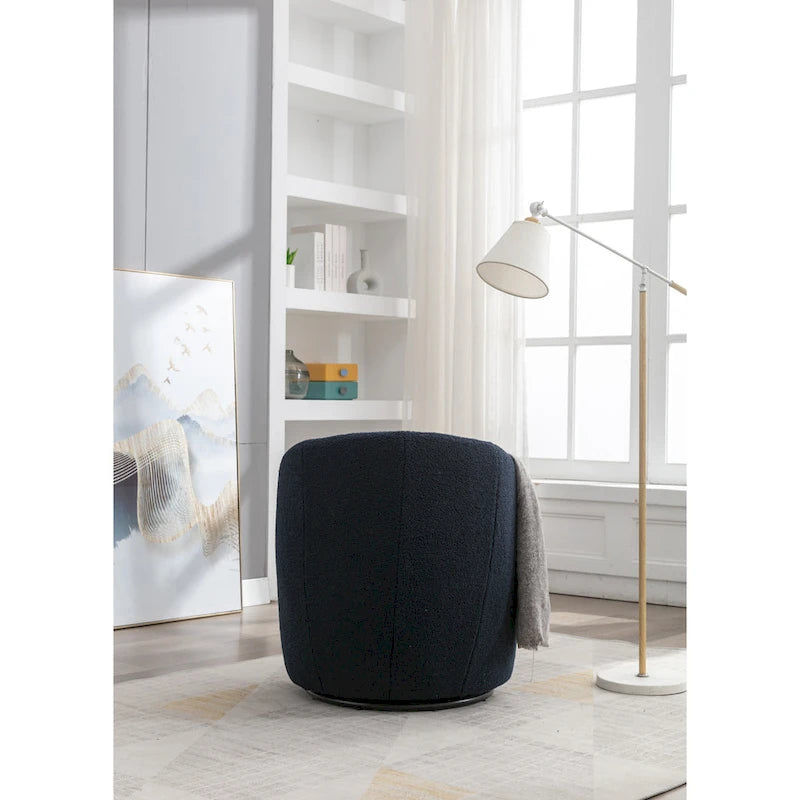 Fauteuil pivotant en tissu chenille
