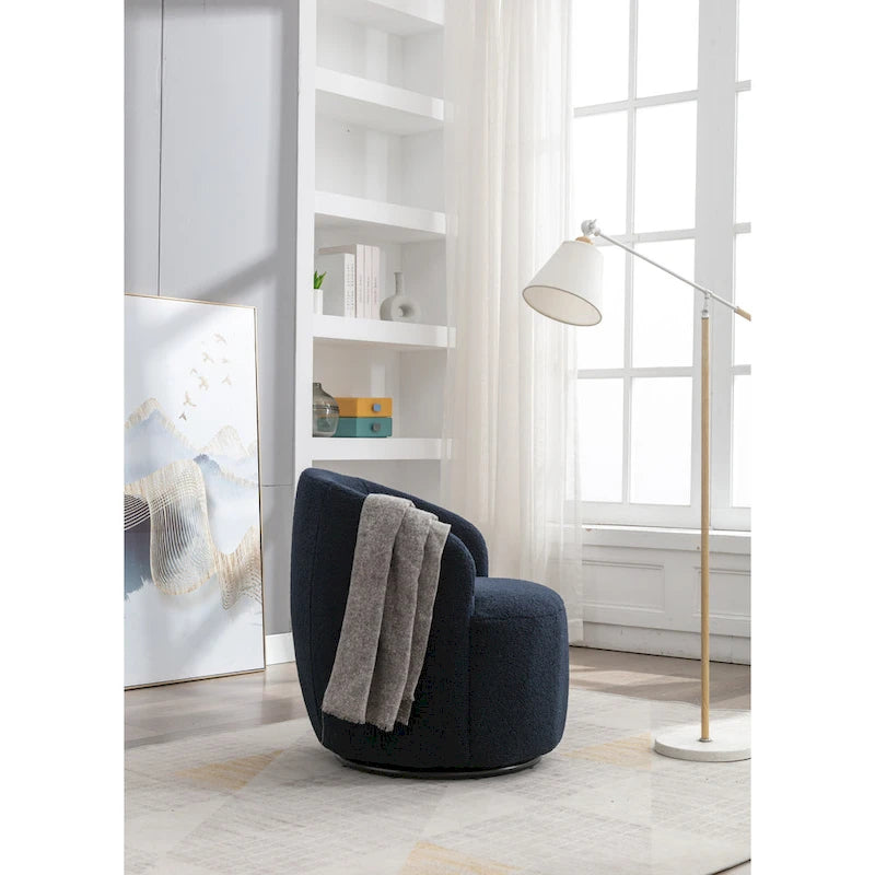 Fauteuil pivotant en tissu chenille