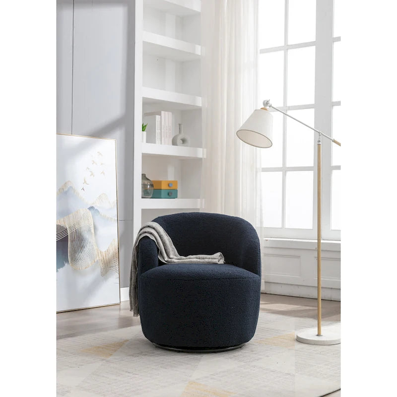 Fauteuil pivotant en tissu chenille