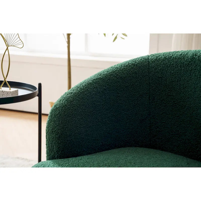Fauteuil pivotant en tissu chenille