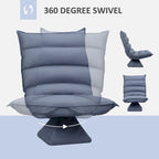 Chaise de sol pivotante réglable avec support dorsal – Siège rembourré en microfibre