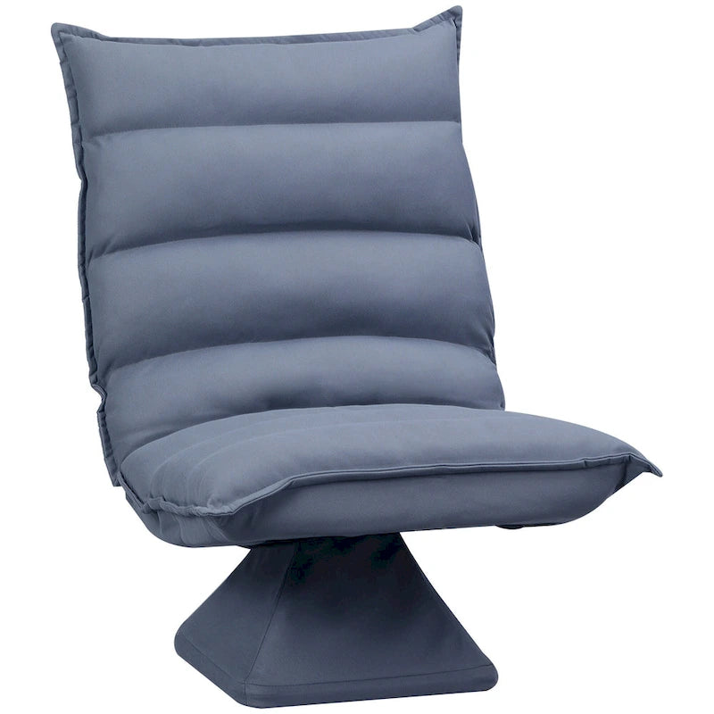 Chaise de sol pivotante réglable avec support dorsal – Siège rembourré en microfibre