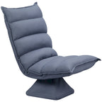 Chaise de sol pivotante réglable avec support dorsal – Siège rembourré en microfibre