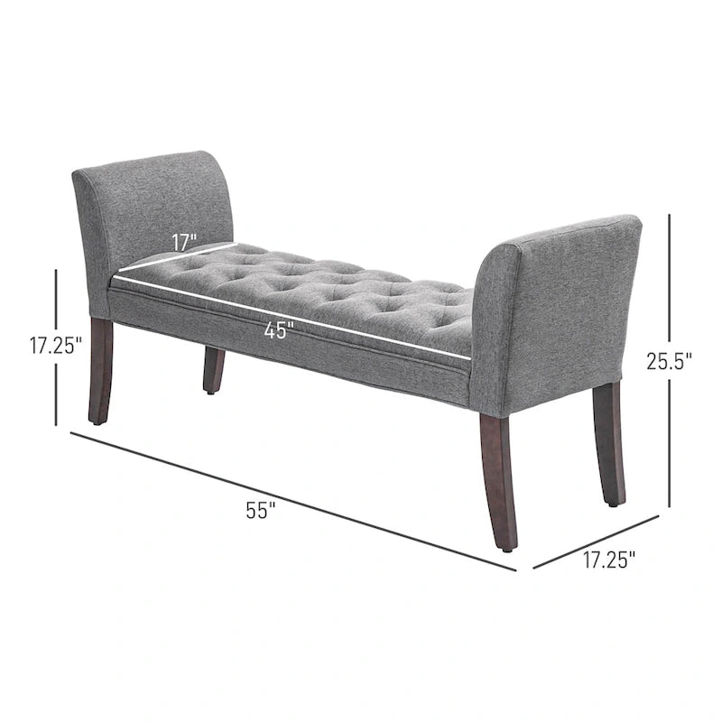 Banc rembourré avec coussin capitonné