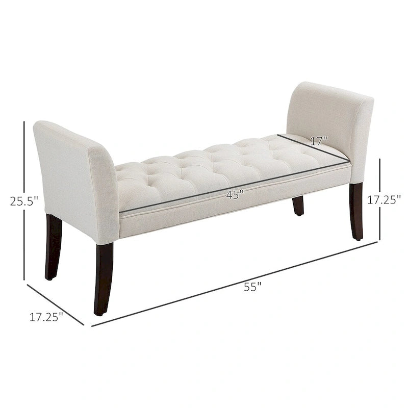 Banc rembourré avec coussin capitonné