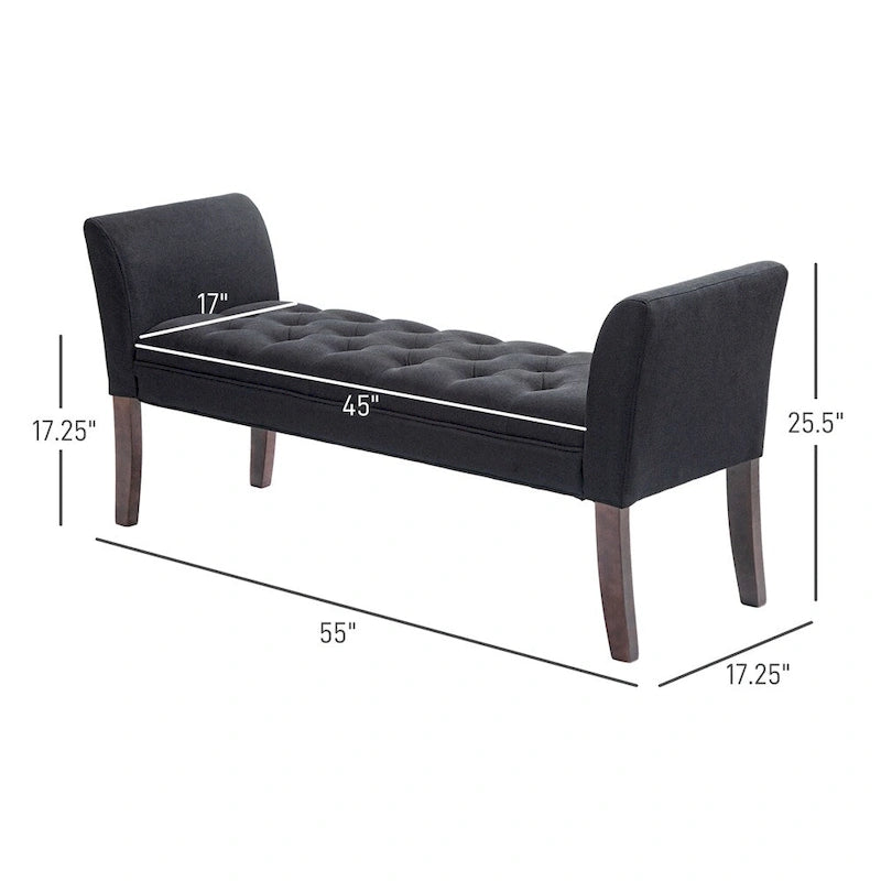 Banc rembourré avec coussin capitonné