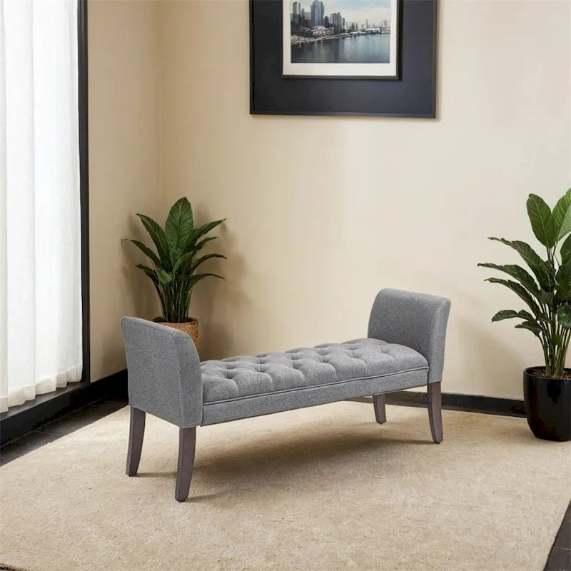 Banc rembourré avec coussin capitonné