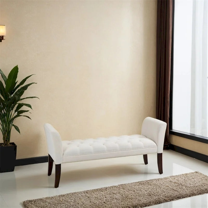 Banc rembourré avec coussin capitonné