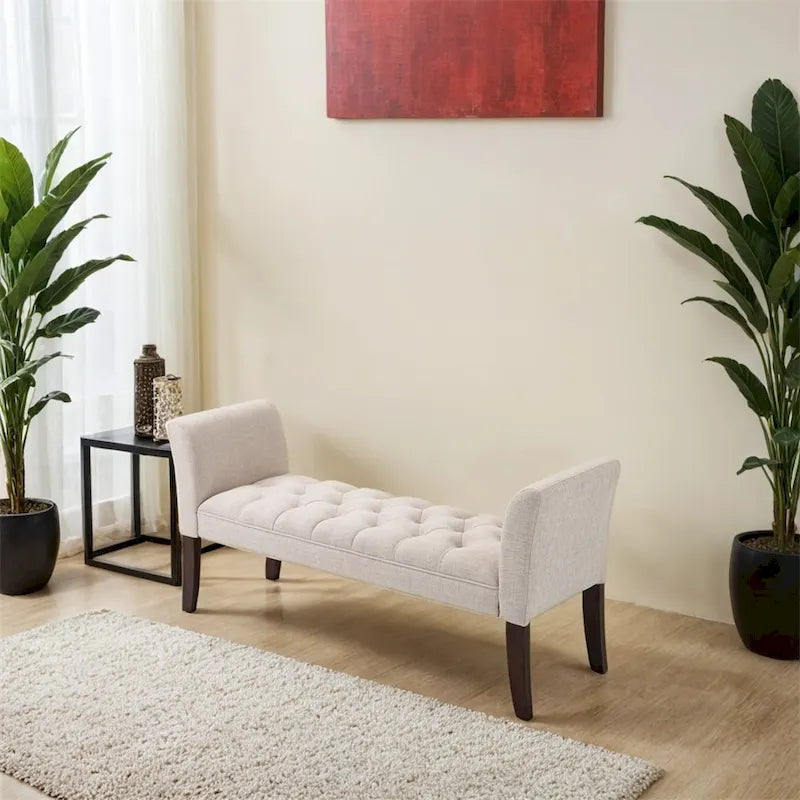 Banc rembourré avec coussin capitonné