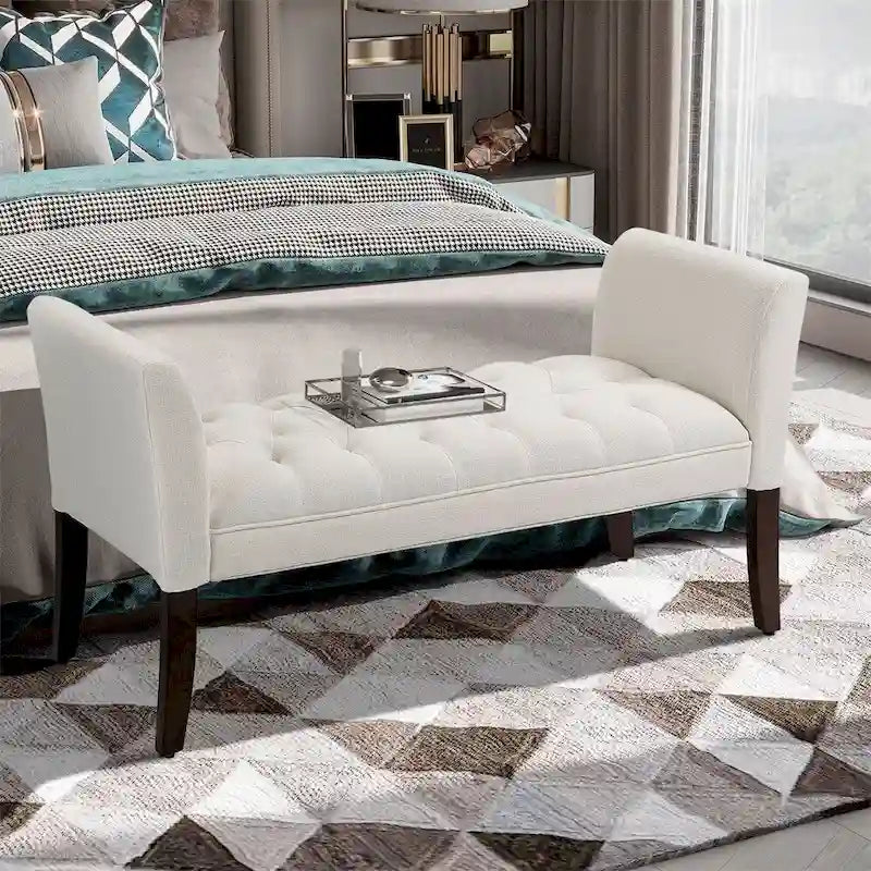 Banc rembourré avec coussin capitonné
