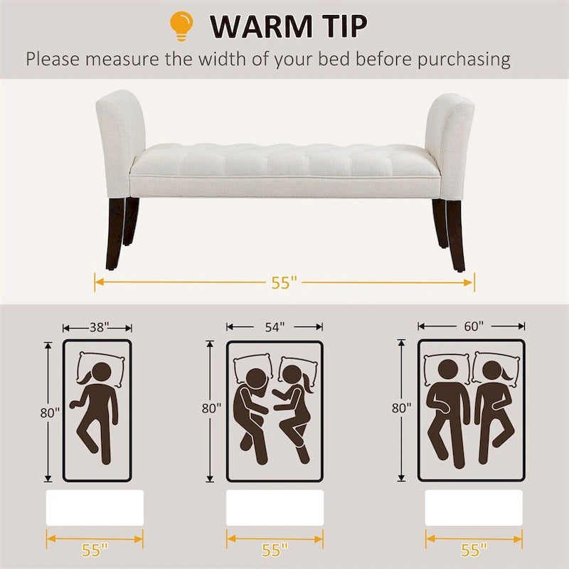 Banc rembourré avec coussin capitonné