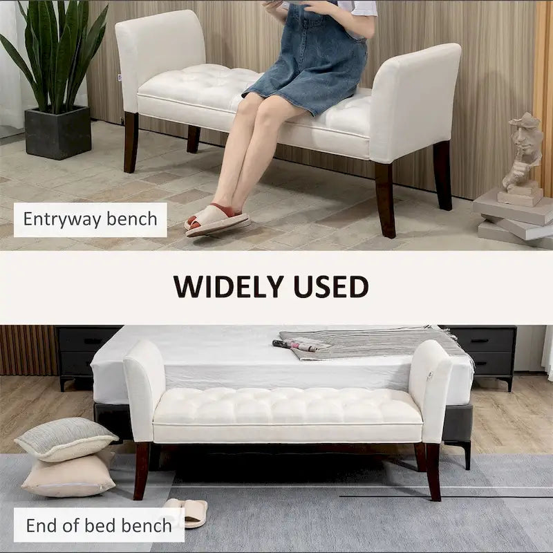 Banc rembourré avec coussin capitonné