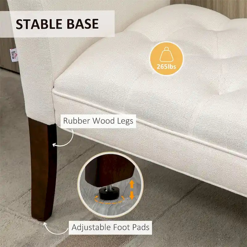 Banc rembourré avec coussin capitonné