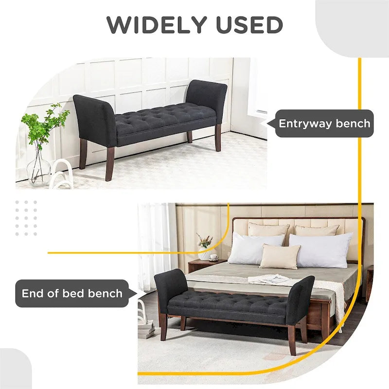 Banc rembourré avec coussin capitonné
