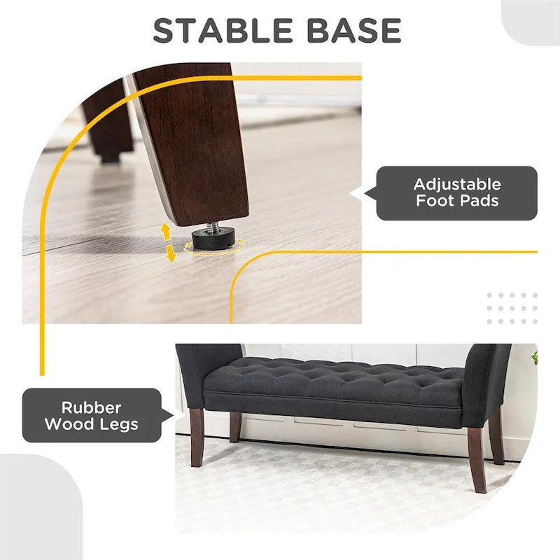 Banc rembourré avec coussin capitonné