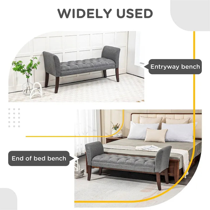 Banc rembourré avec coussin capitonné