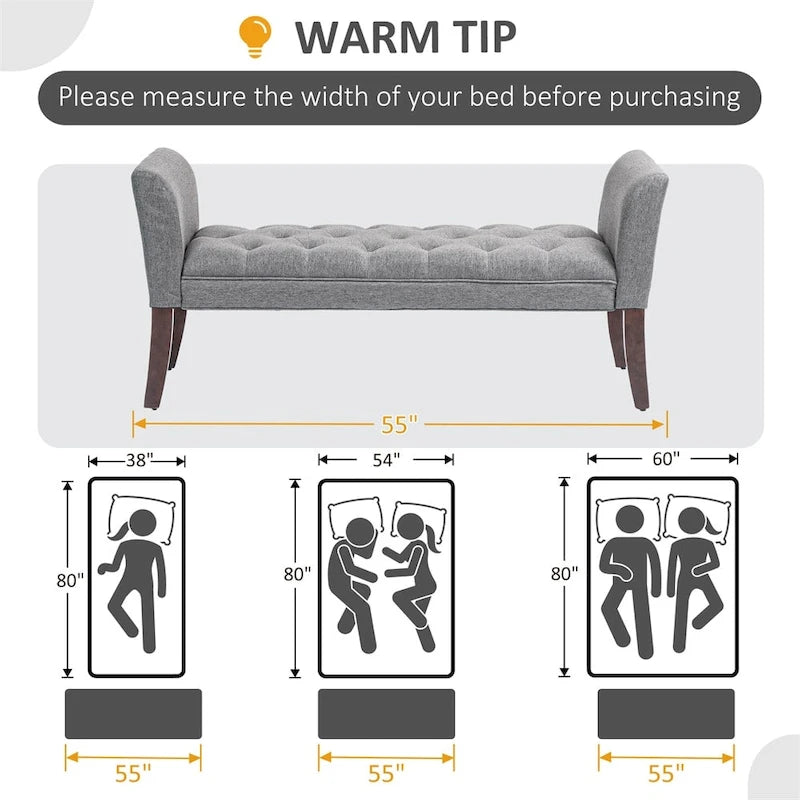 Banc rembourré avec coussin capitonné