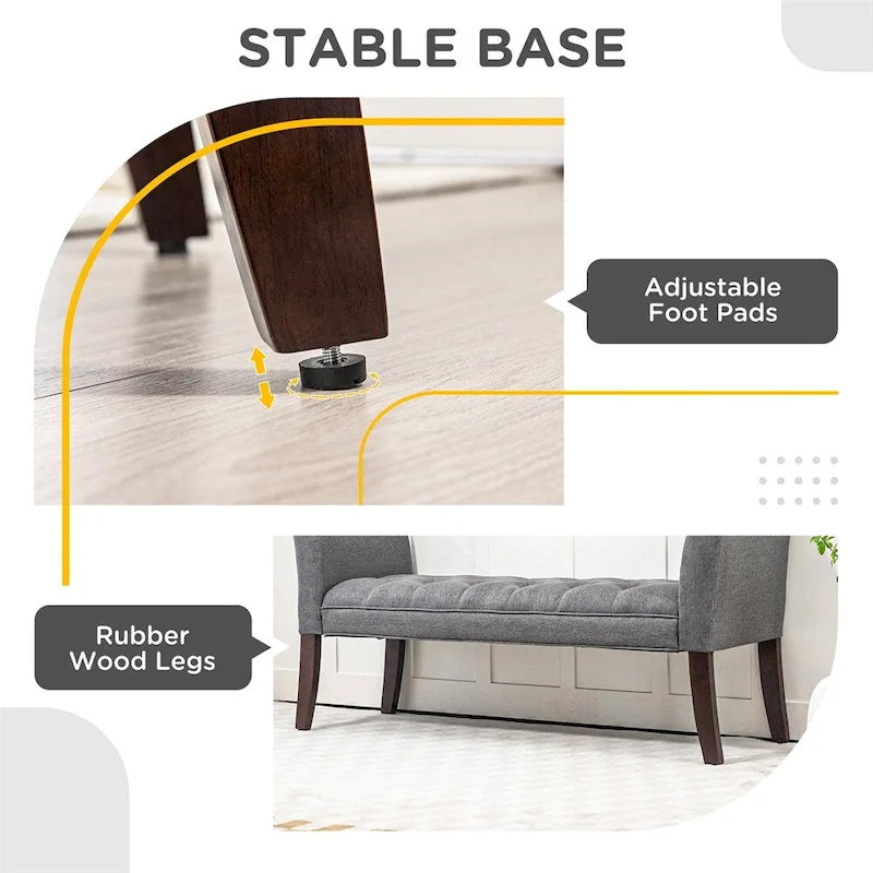 Banc rembourré avec coussin capitonné