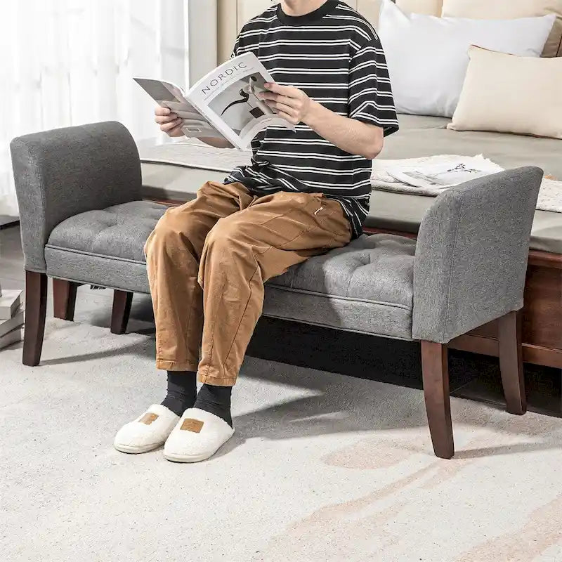 Banc rembourré avec coussin capitonné