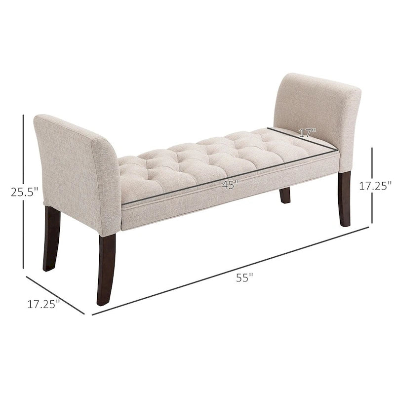 Banc rembourré avec coussin capitonné