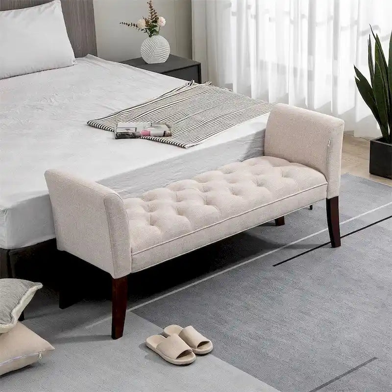 Banc rembourré avec coussin capitonné