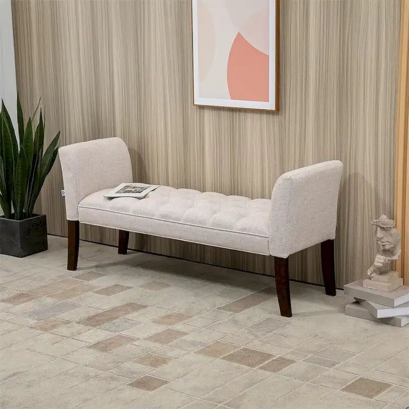 Banc rembourré avec coussin capitonné