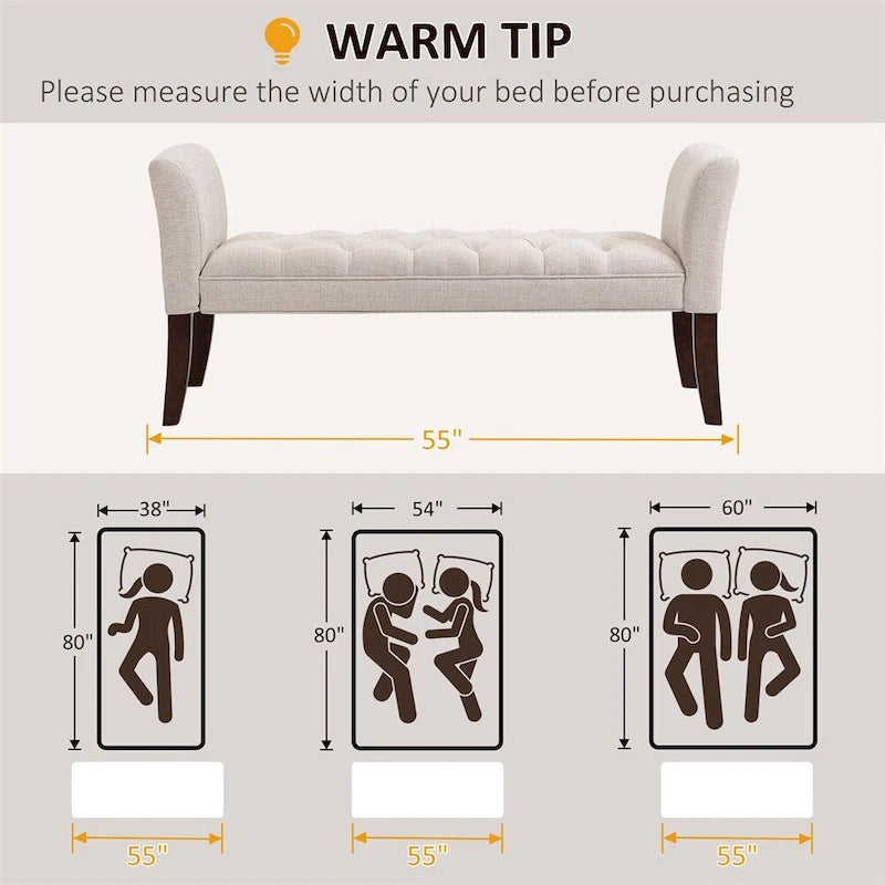 Banc rembourré avec coussin capitonné