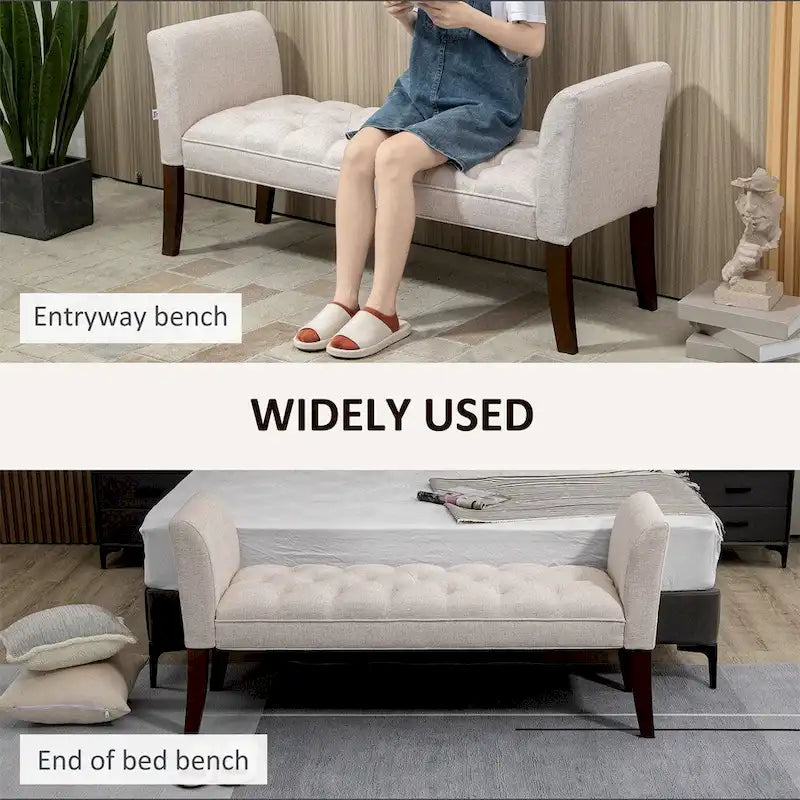 Banc rembourré avec coussin capitonné