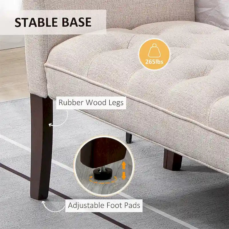 Banc rembourré avec coussin capitonné