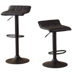 Lot de 2 tabourets de bar pivotants réglables avec assise en similicuir et base en métal