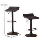 Lot de 2 tabourets de bar pivotants réglables avec assise en similicuir et base en métal
