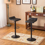 Lot de 2 tabourets de bar pivotants réglables avec assise en similicuir et base en métal
