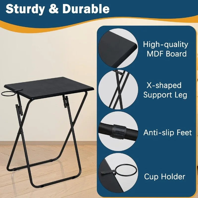 Lot de 2 tables TV pliantes