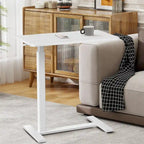 Table de lit à hauteur réglable avec roulettes, bureau mobile pour ordinateur portable pour le chevet et la maison