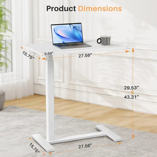 Table de lit à hauteur réglable avec roulettes, bureau mobile pour ordinateur portable pour le chevet et la maison