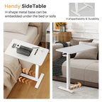 Table de lit à hauteur réglable avec roulettes, bureau mobile pour ordinateur portable pour le chevet et la maison