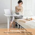 Table de lit à hauteur réglable avec roulettes, bureau mobile pour ordinateur portable pour le chevet et la maison