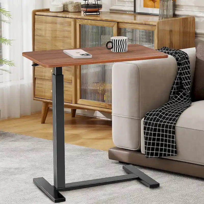 Table de lit à hauteur réglable avec roulettes, bureau mobile pour ordinateur portable pour le chevet et la maison