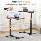 Table de lit à hauteur réglable avec roulettes, bureau mobile pour ordinateur portable pour le chevet et la maison