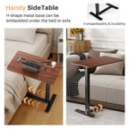 Table de lit à hauteur réglable avec roulettes, bureau mobile pour ordinateur portable pour le chevet et la maison