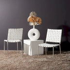 Chaises de salle à manger en cuir tressé, ensemble de 2 – 43,2 cm L x 52,1 cm P x 85,9 cm H