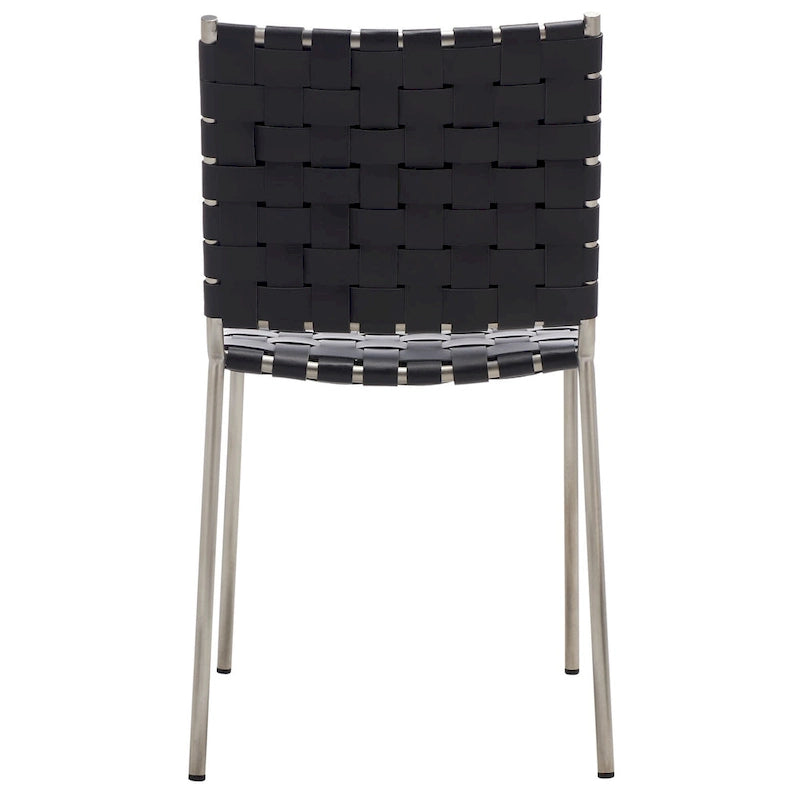Chaises de salle à manger en cuir tressé, ensemble de 2 – 43,2 cm L x 52,1 cm P x 85,9 cm H