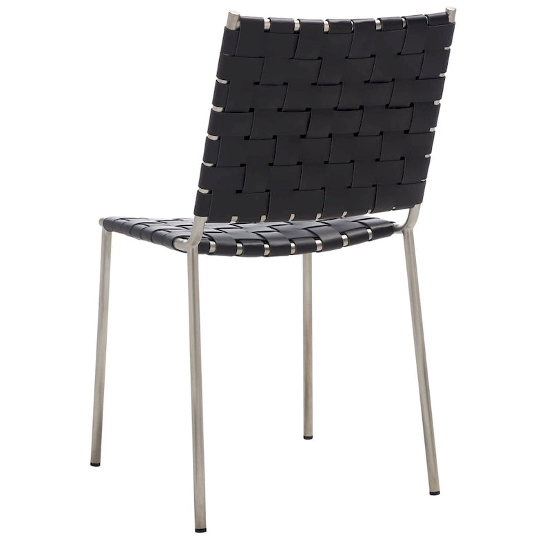 Chaises de salle à manger en cuir tressé, ensemble de 2 – 43,2 cm L x 52,1 cm P x 85,9 cm H
