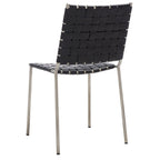 Chaises de salle à manger en cuir tressé, ensemble de 2 – 43,2 cm L x 52,1 cm P x 85,9 cm H