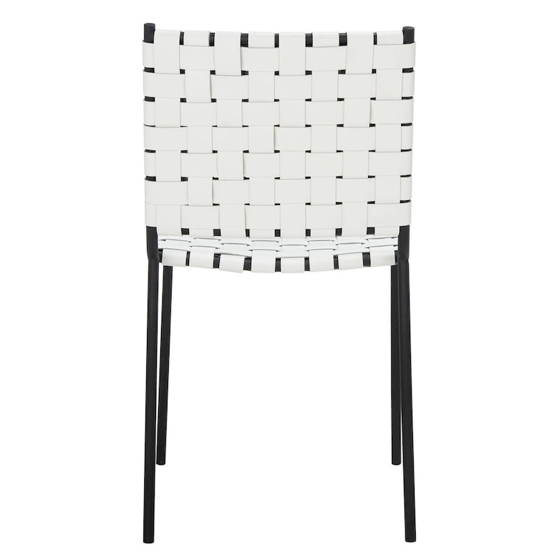 Chaises de salle à manger en cuir tressé, ensemble de 2 – 43,2 cm L x 52,1 cm P x 85,9 cm H