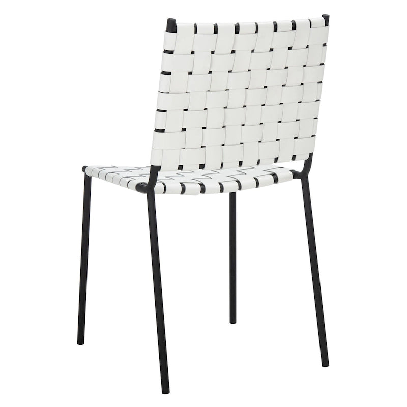 Chaises de salle à manger en cuir tressé, ensemble de 2 – 43,2 cm L x 52,1 cm P x 85,9 cm H